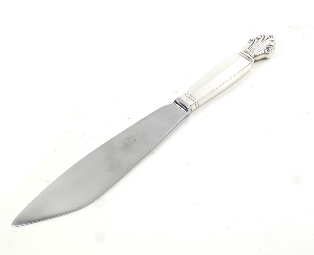 Georg Jensen Silver Cake Knife, "Acorn" Pattern (1 of 6)