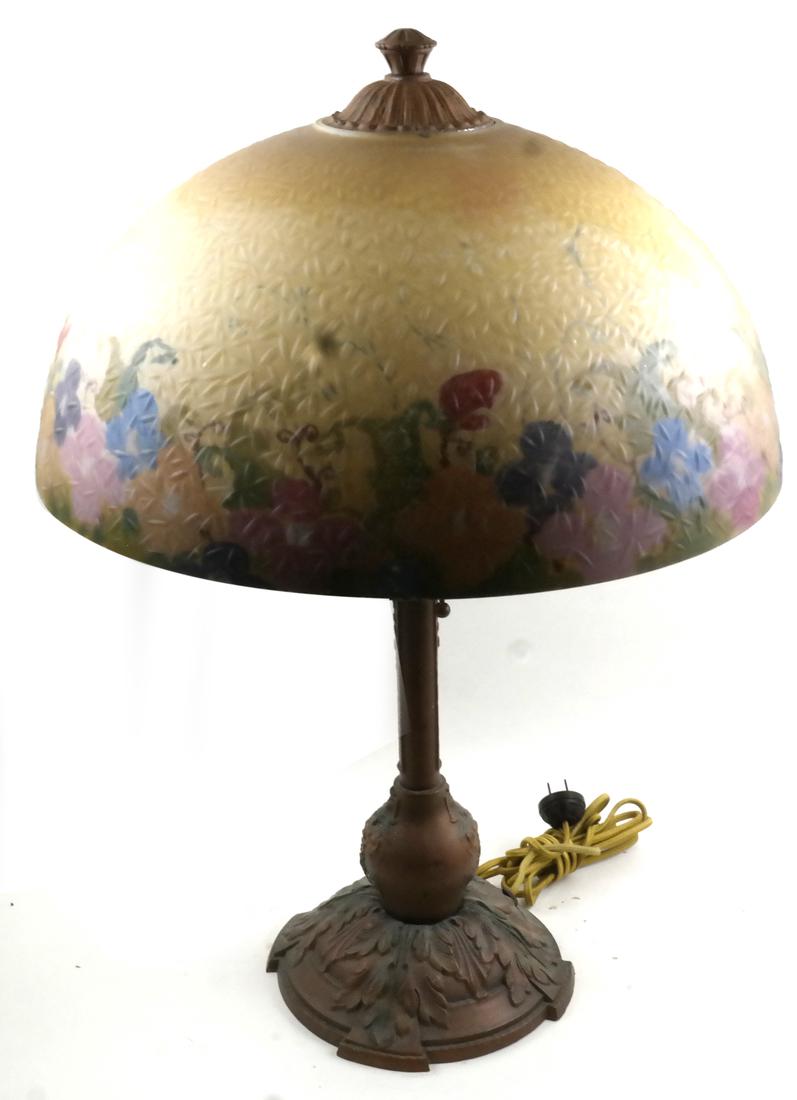 Art Deco Reverse Painted Table Lamp (1 of 6)