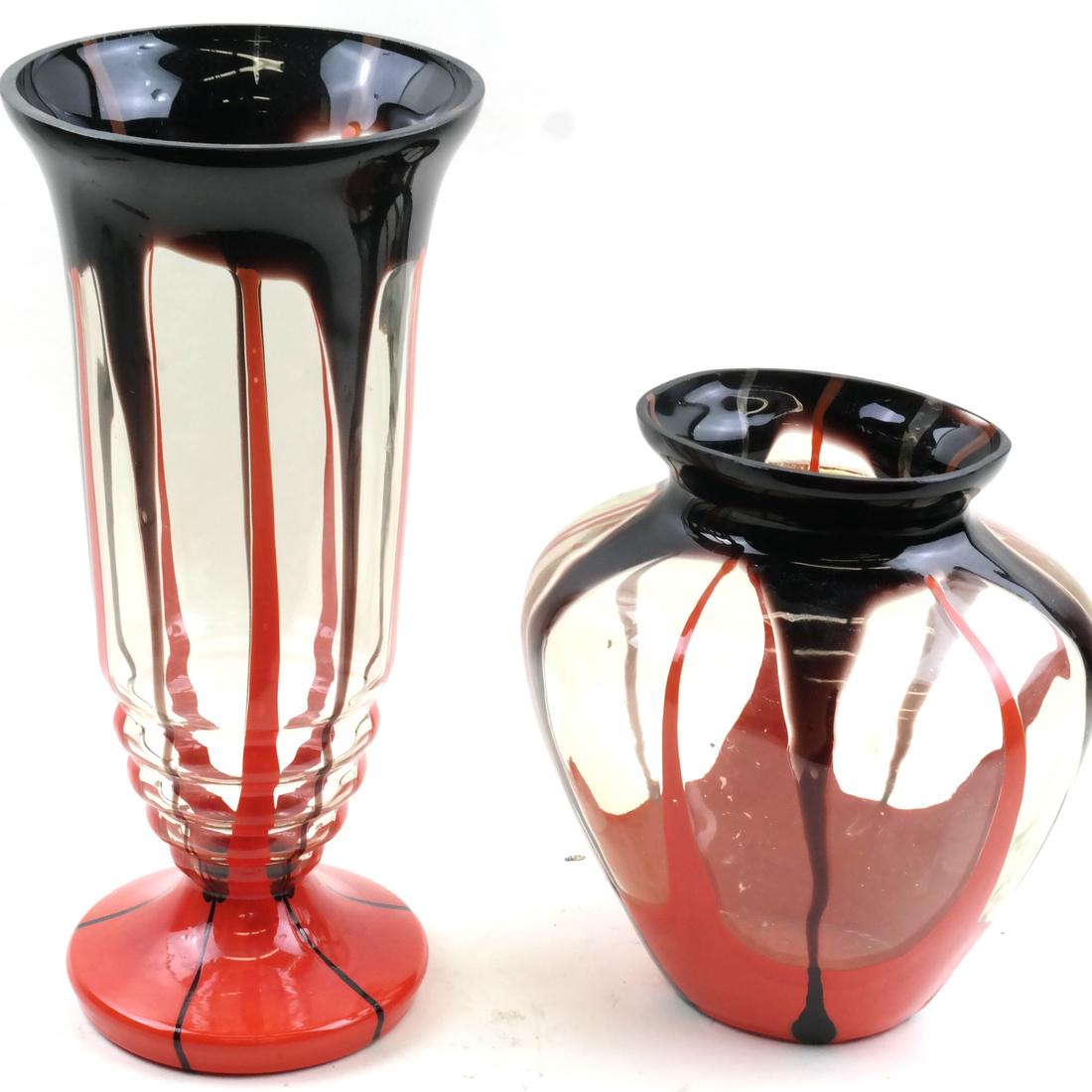 Two Czechoslovakian Art Glass Vases (1 of 7)