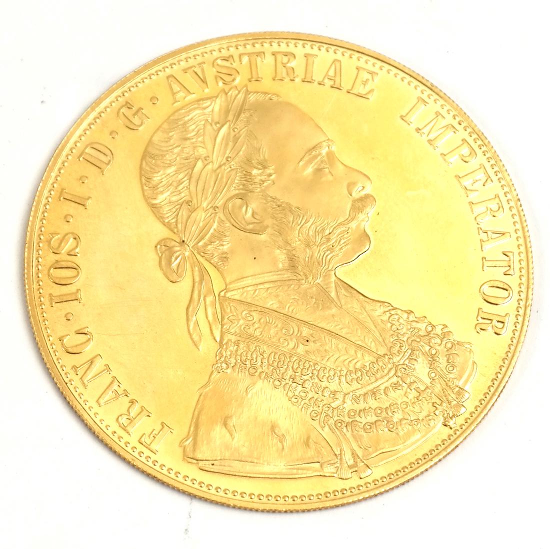Austria: Franz Joseph 4 Ducat Restrike, 1915 (1 of 2)