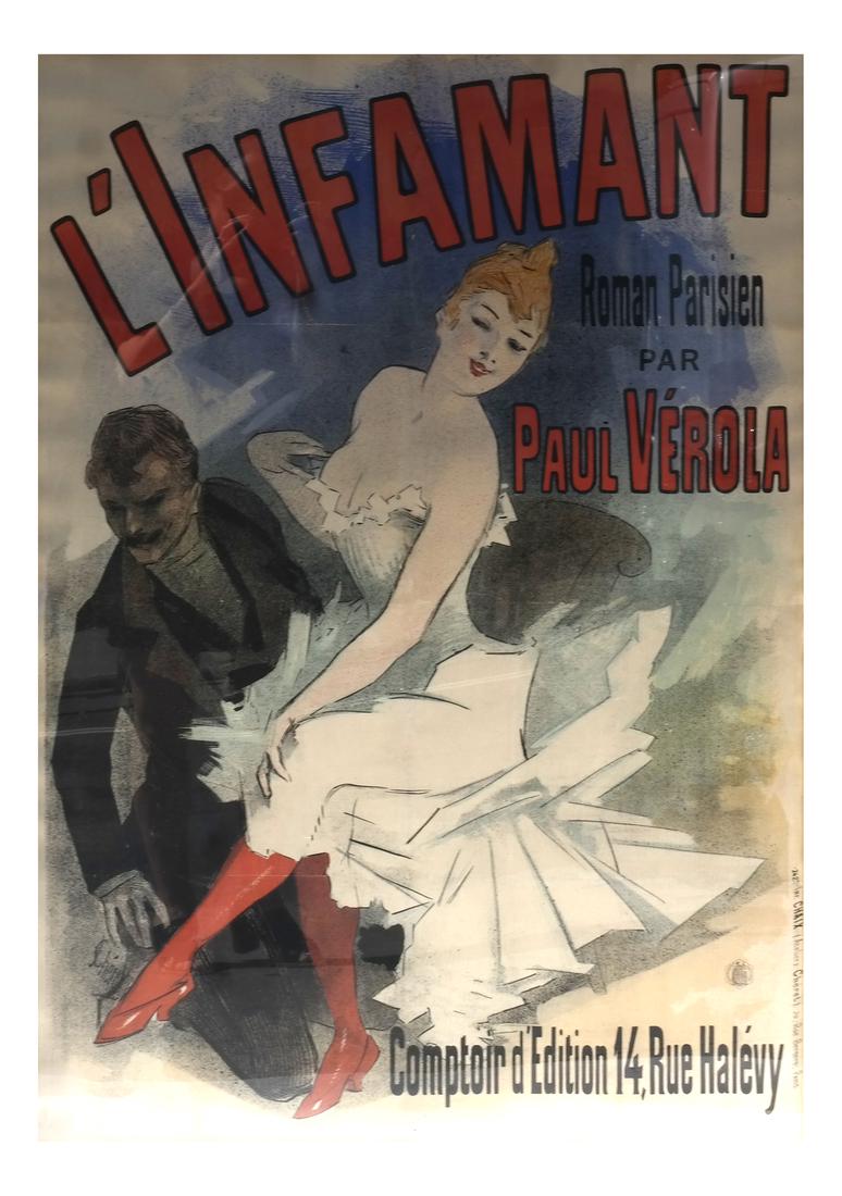 Jules Cheret "L'Infamant" French Theatrical Poster (1 of 7)