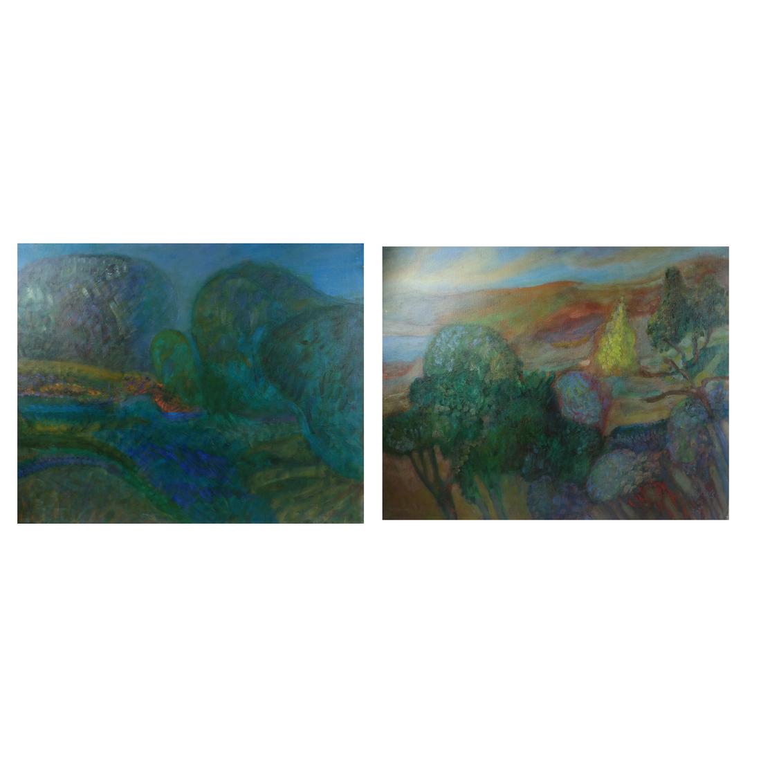 William Lyberis, Two Abstract Works - Oil on Canvas (1 of 9)