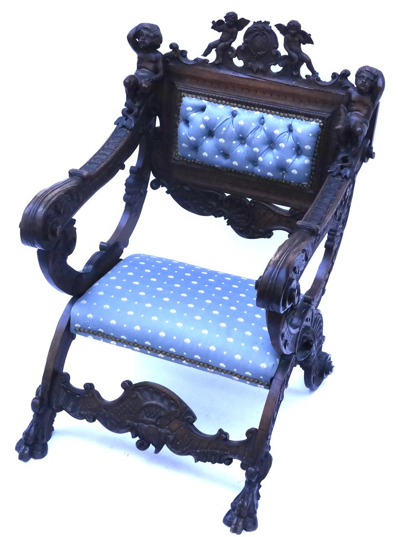 Antique Continental Savanarola Chair (1 of 10)