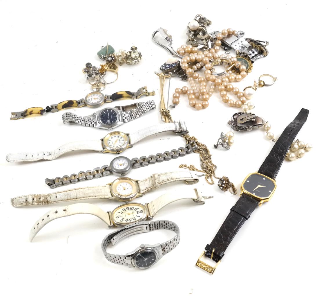 Vintage Lady's Wrist Watches & Assorted Costume Jewelry (1 of 6)