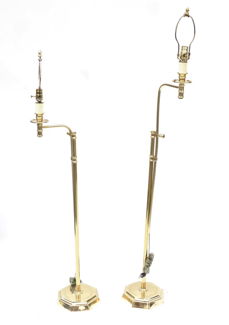 Pair of Regency-Style Adjustable Floor Lamps (1 of 5)