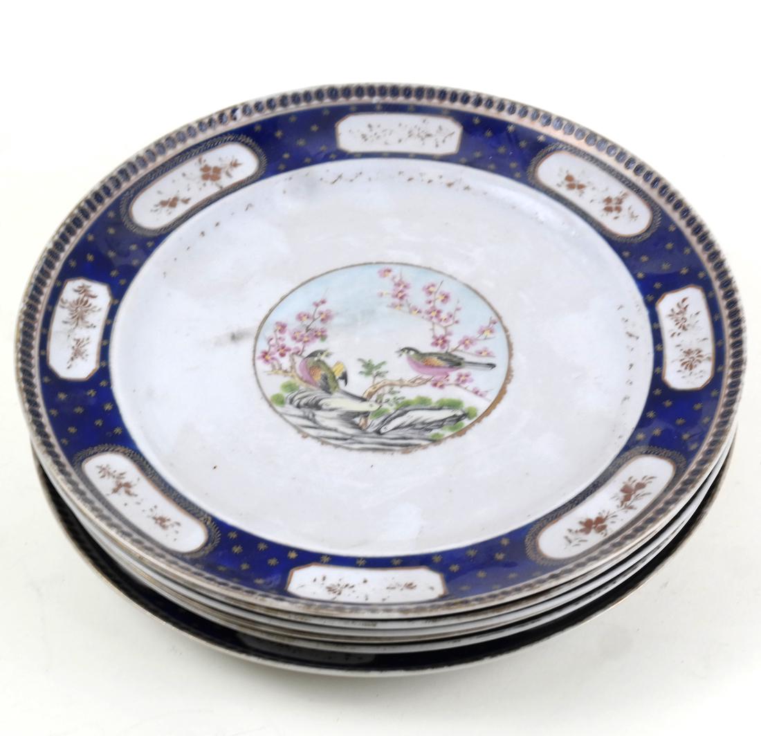 Six Chinese Export Decorated Plates (1 of 5)