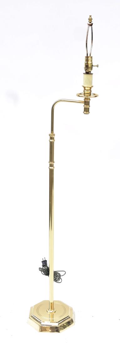 Regency-Style Brass Adjustable Floor Lamp (1 of 3)