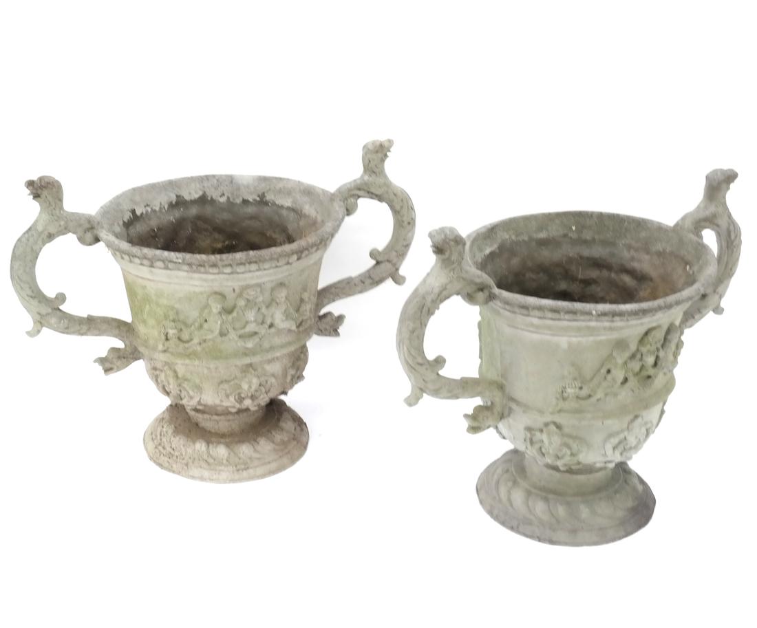 Pair of Ornate Fiberglass Planters (1 of 5)