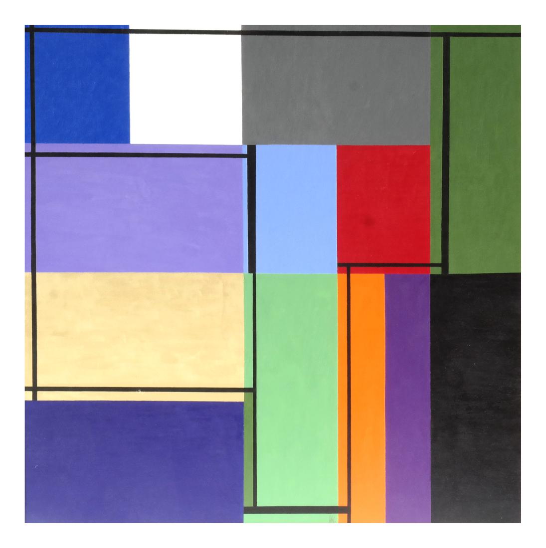 Herman H. Kahan, "Homage To P.M." - Acrylic on Canvas (1 of 8)