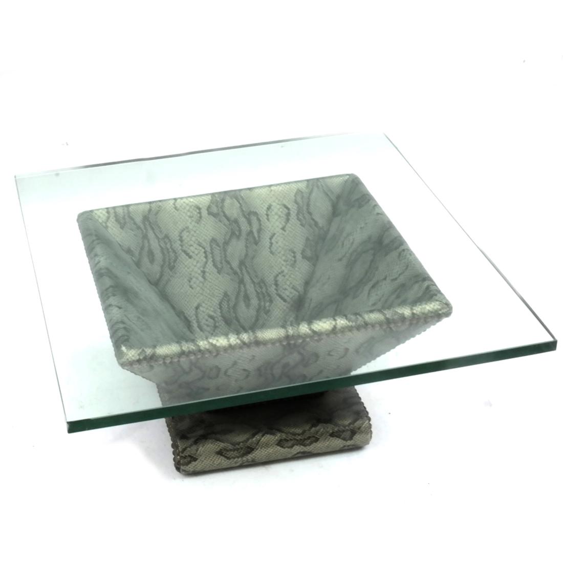 Modern Vinyl Base Glass Top Table (1 of 5)