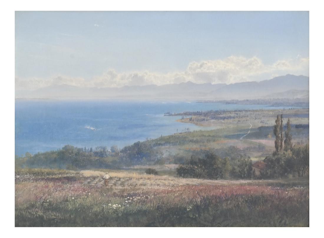 Henry Moore RA RWS, "Lake of Geneva..." - Oil on Canvas (1 of 8)