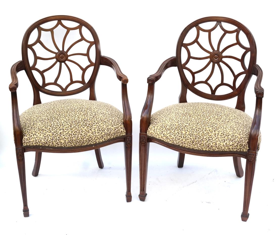 Pair of Wheel Back Armchairs by Hickory Chair (1 of 6)
