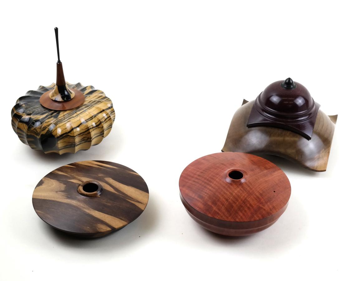 Michael More, Kuitka, Four Exotic Wood Inkwells (1 of 5)
