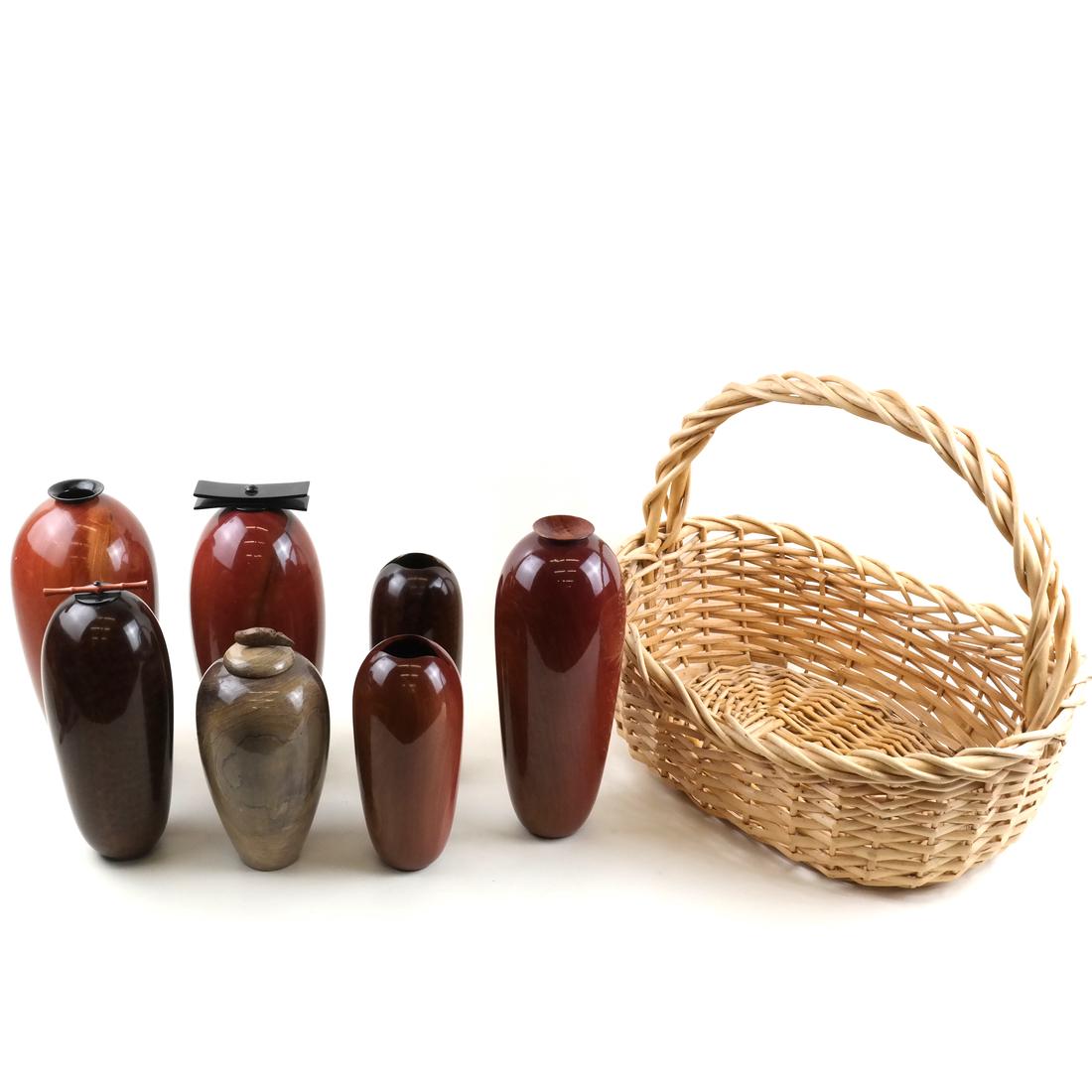 Group of 7 Hand Made ( Some Signed) Craft Vases. (1 of 7)