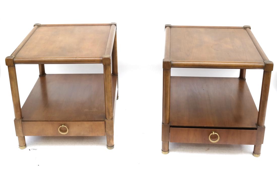 Pair of Mid-Century Modern End Tables By Baker. (1 of 7)