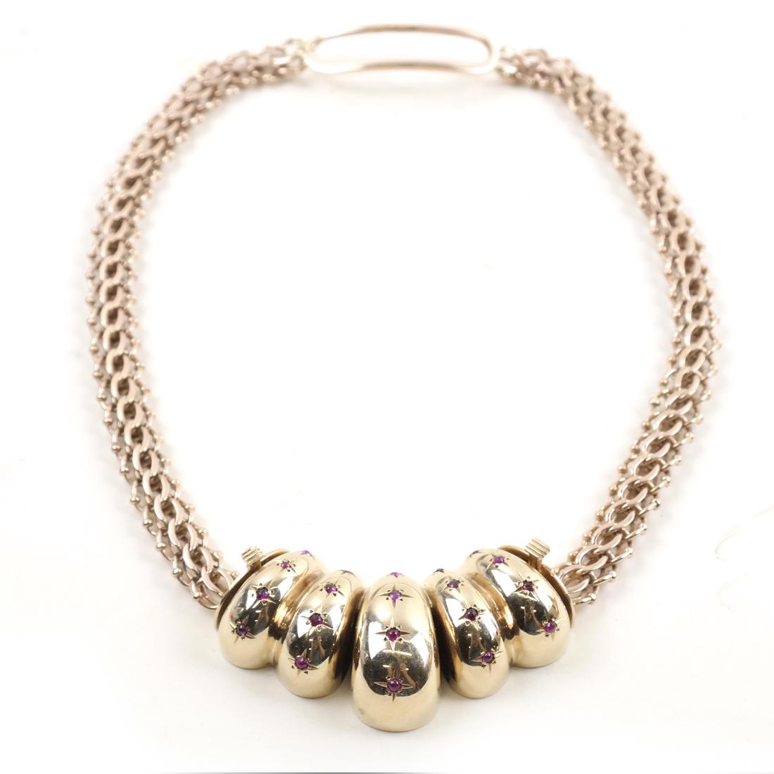 Retro 14k Yellow Gold Ruby Chocker (1 of 7)