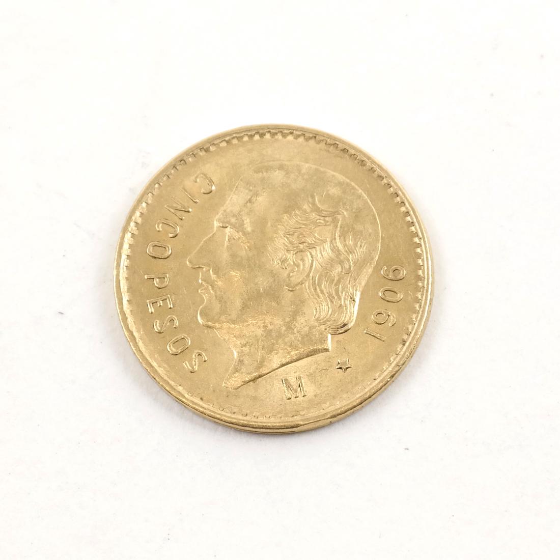 1916 Early 20th Century 22K Mexican Peso Gold Coin (1 of 2)