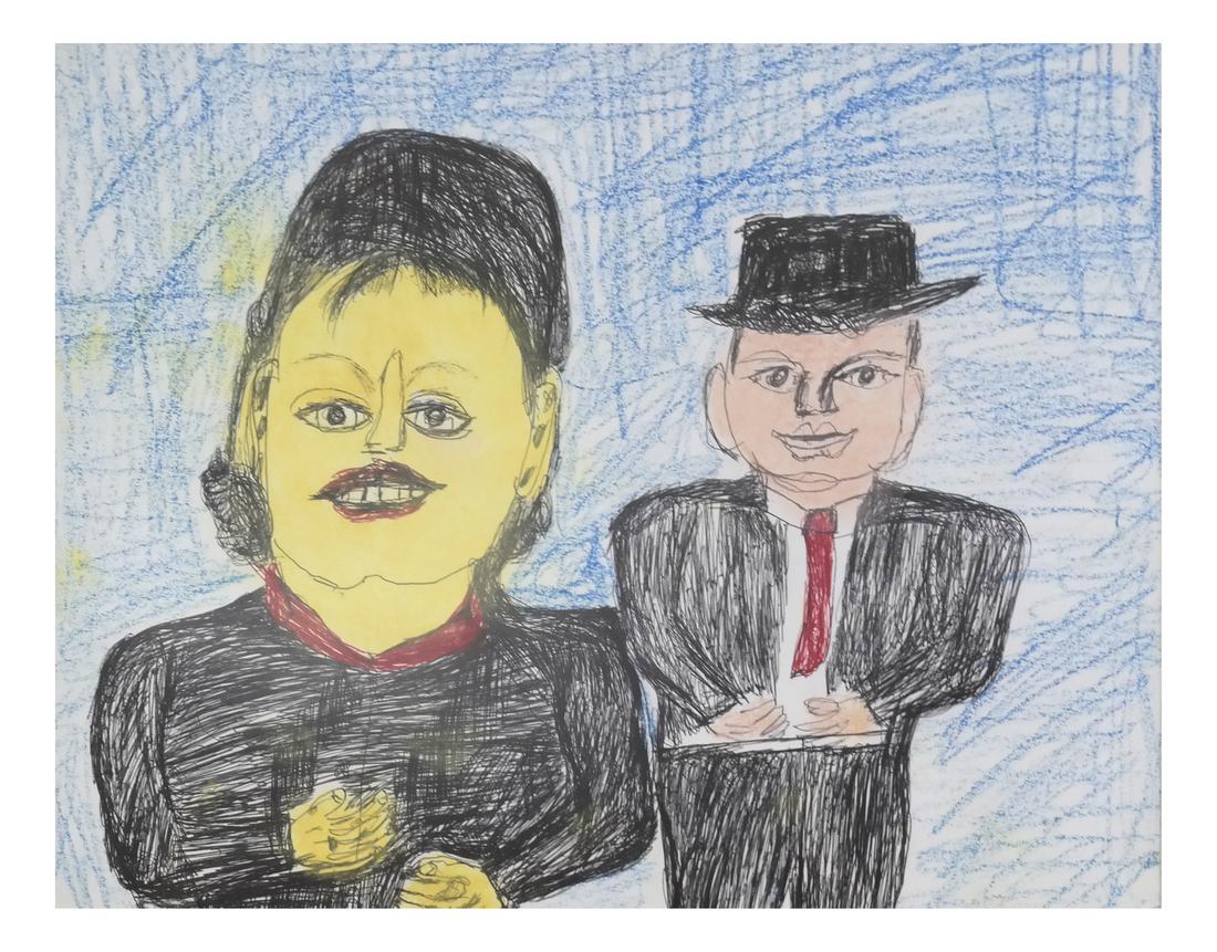 S.L. Jones, Outsider Art - Couple Caricature (1 of 5)