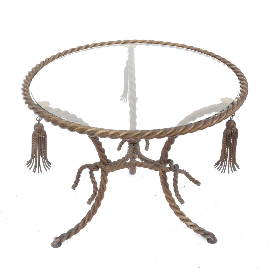 Mid Century Modern Glass Top Rope Table (1 of 5)