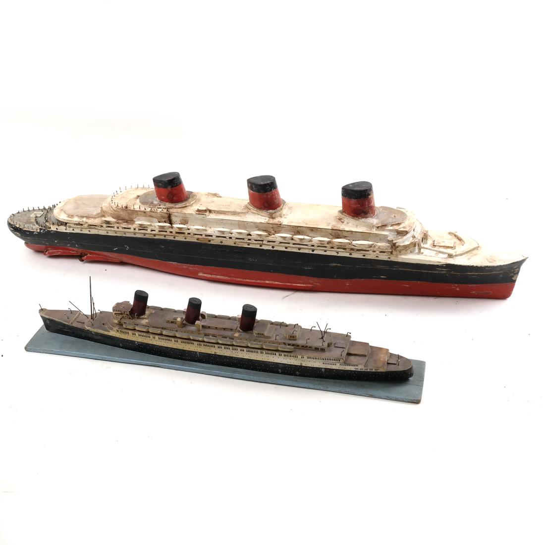Two Vintage Wood Models of Ocean Liners (1 of 8)