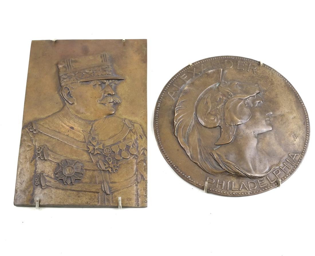 Two D. Amroise Bronze Plaques, Alexander Philadelphia (1 of 9)