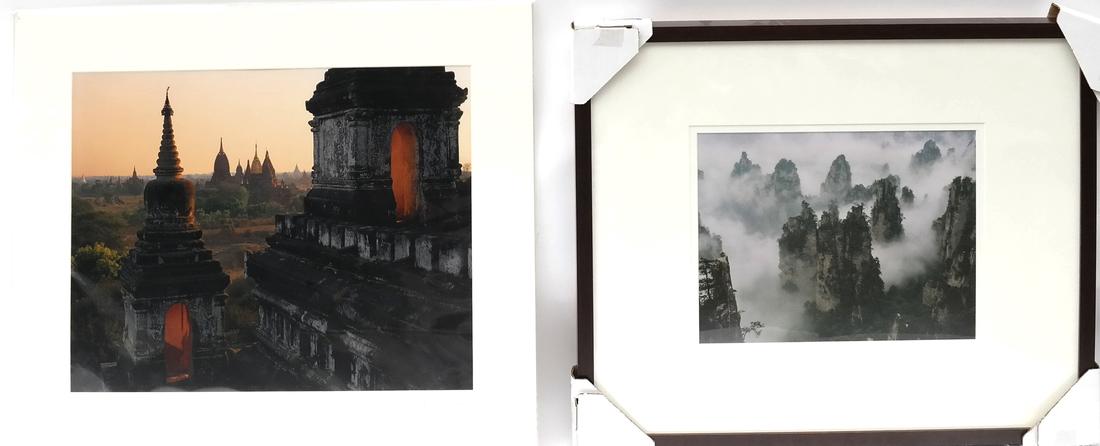 Kenneth Parker Photography Burma: Thabyinnyu Stupas and Sinmyarshin- Bagan, Myanmar (Burma) print edition# 3. Label verso. January 2004 together with another artists photo. Dimensions: 21.25" H x 25" W;&n