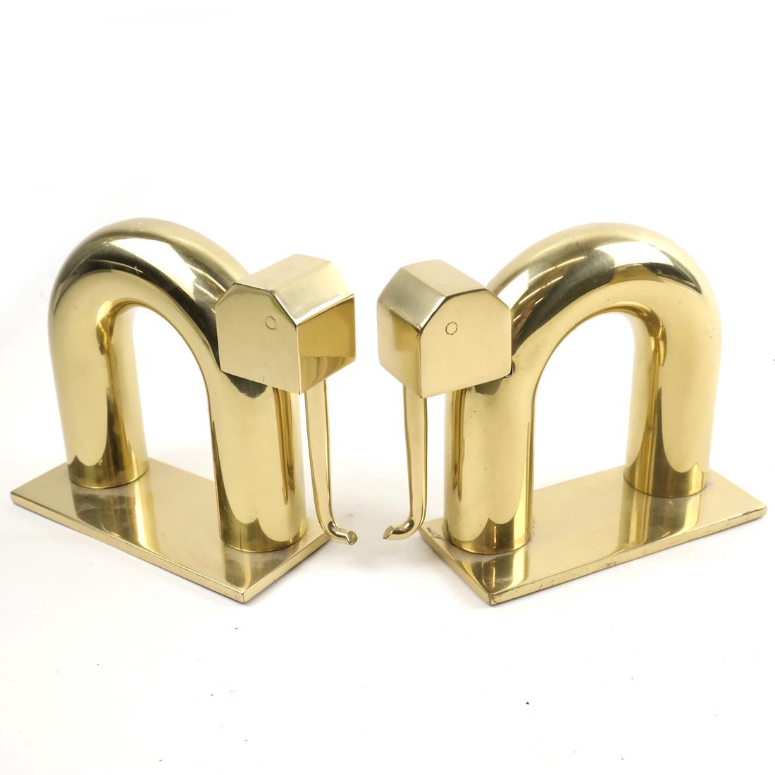 Pair of Chase Metal Elephant Bookends (1 of 5)