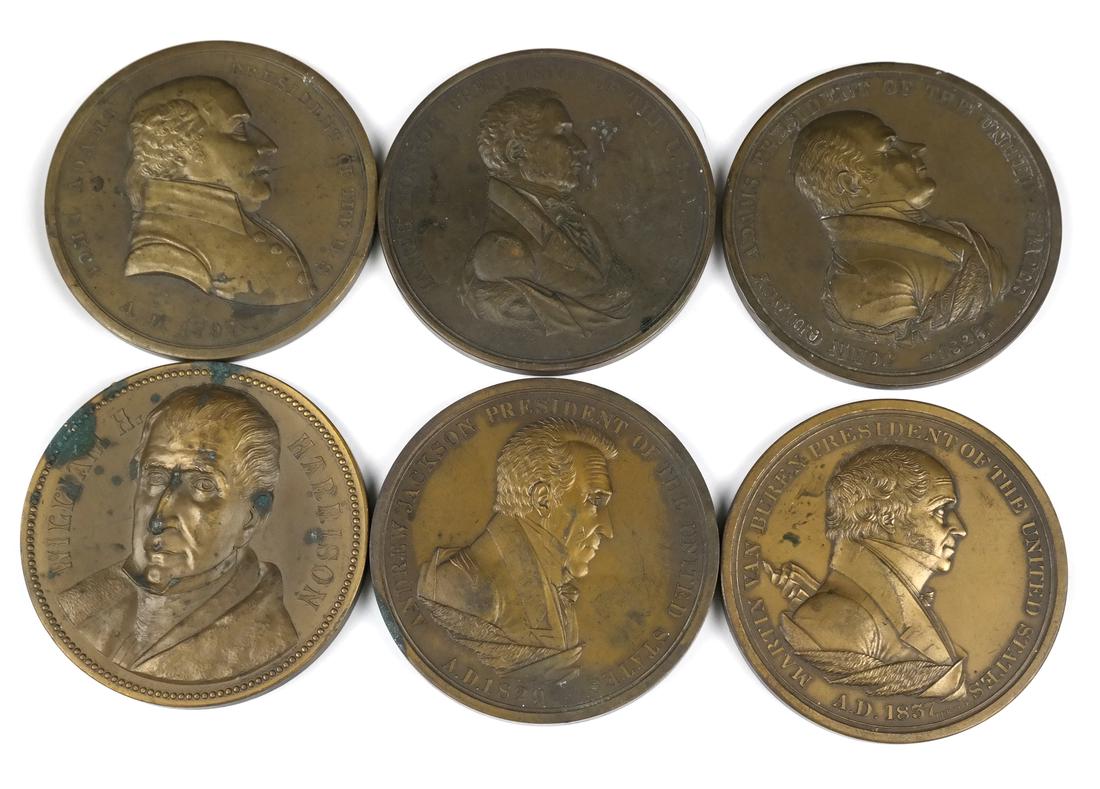 Group of Six Bronze Medallions of Presidents (1 of 8)