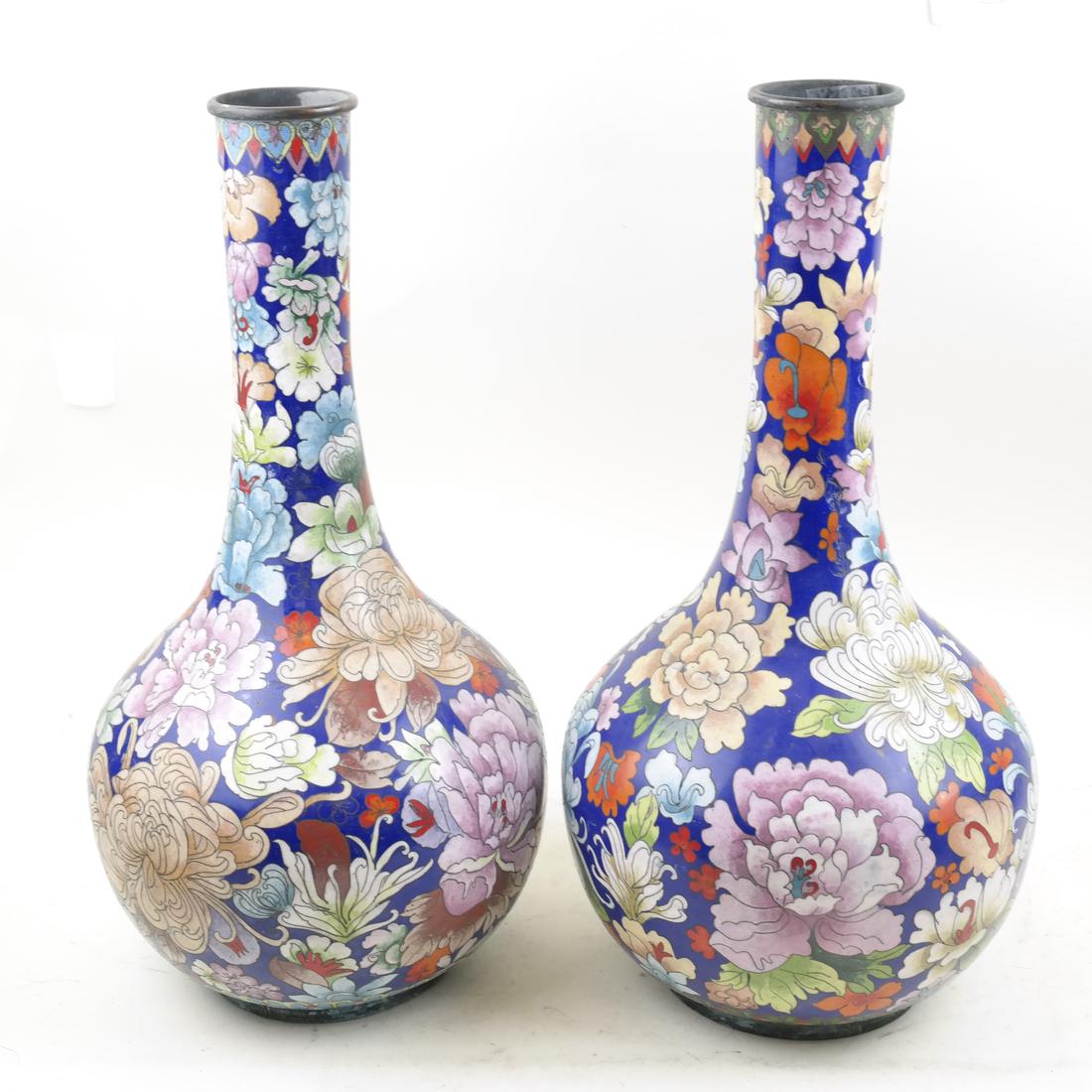 Pair Chinese Cloisonne Vases (1 of 7)