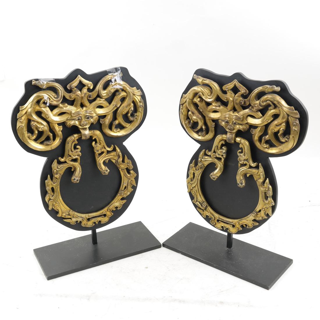 Chinese Archaic Gilt Bronze Door Knockers (1 of 7)