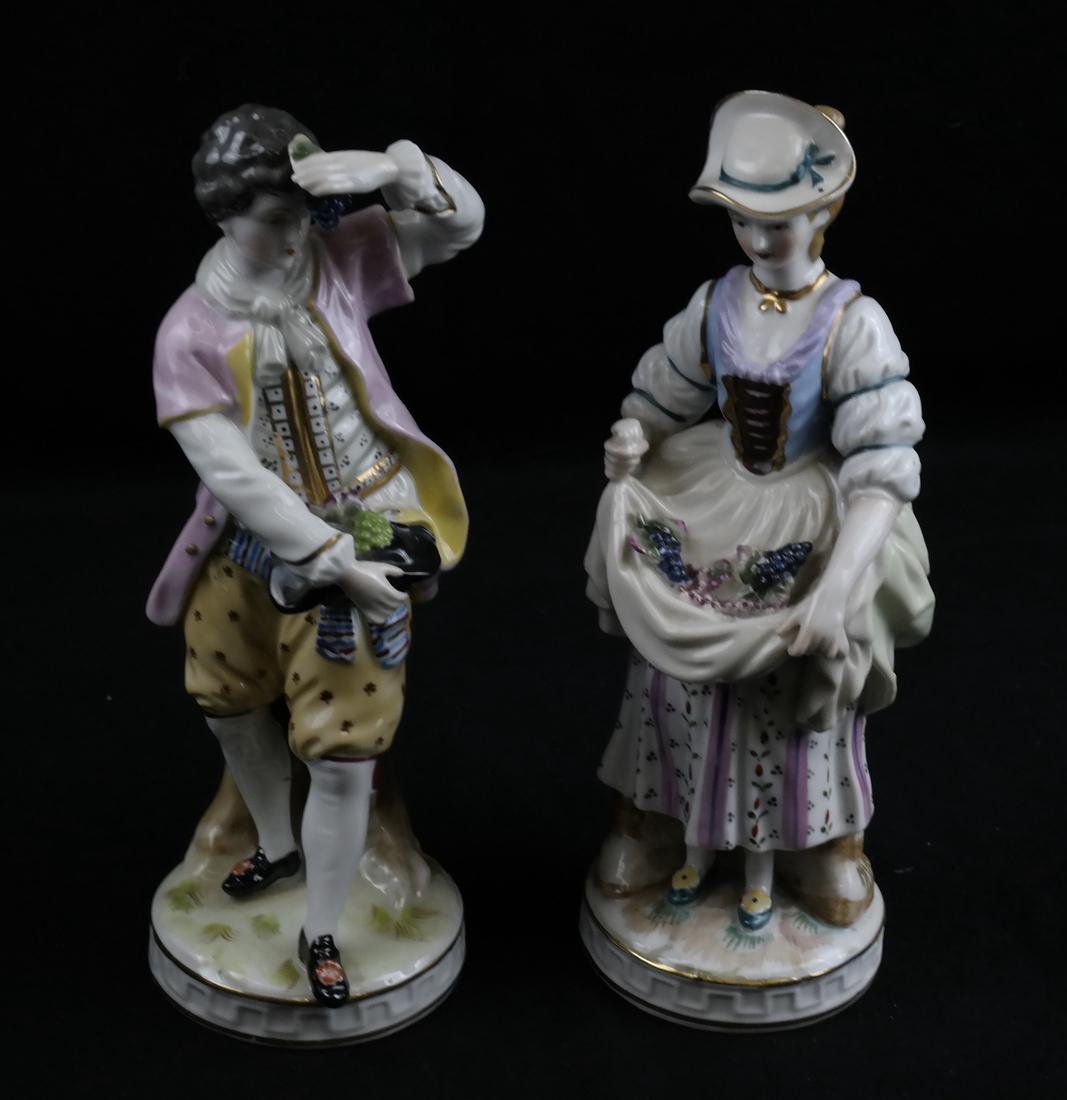 Pair of Porcelain Sculptures - Man & Woman (1 of 8)