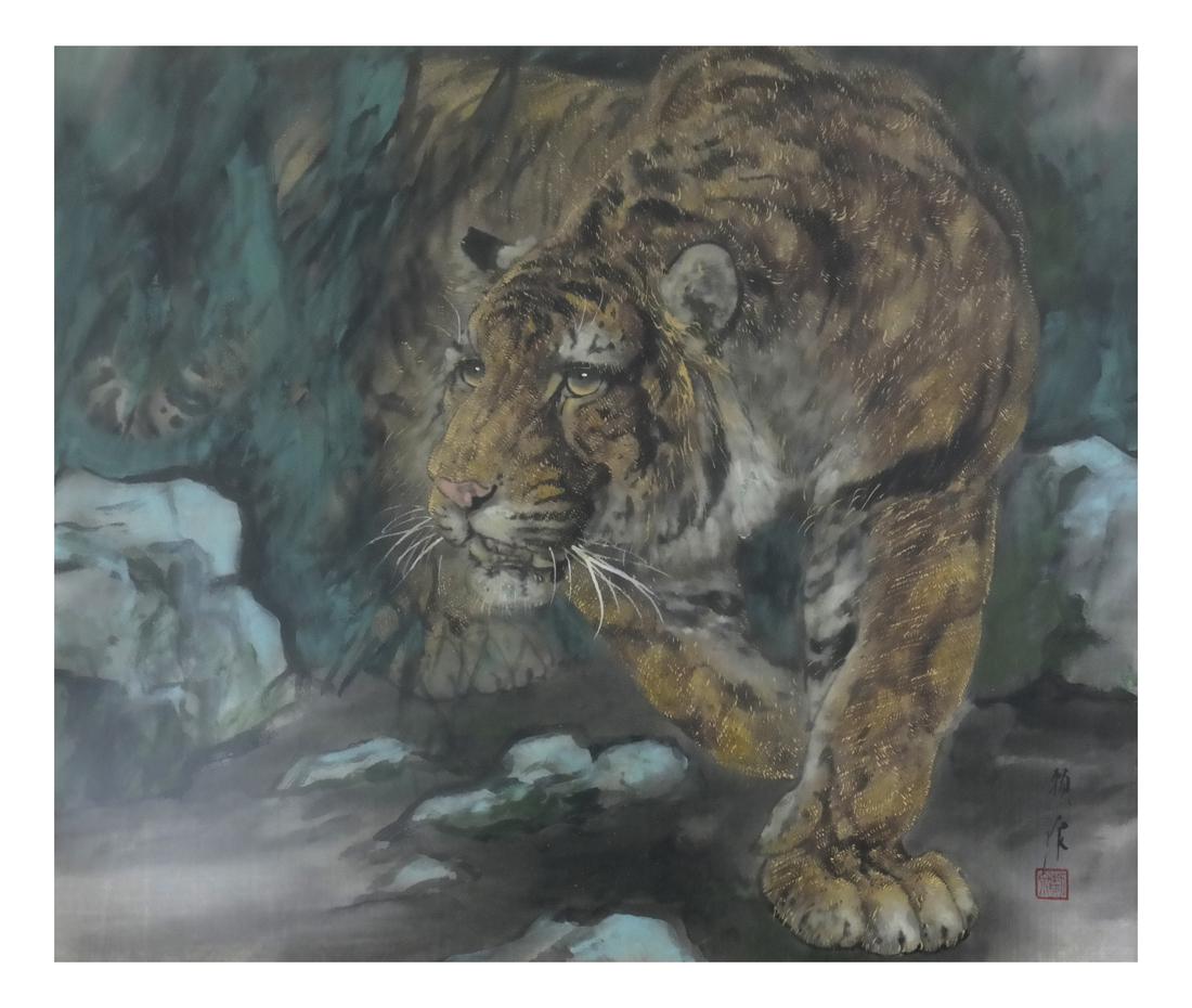 Asian Bengal Tiger, Signed Gouache (1 of 6)