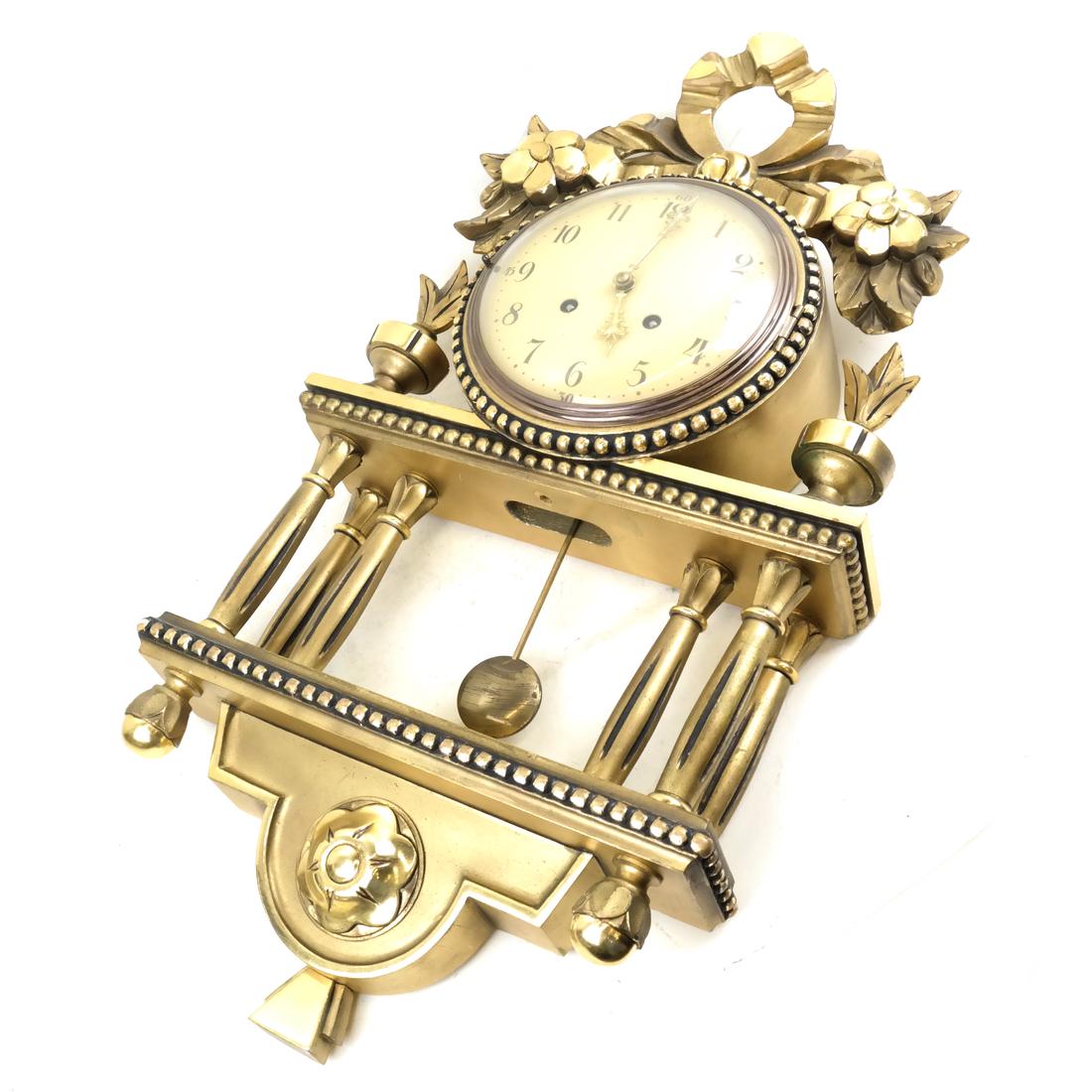 Swedish Gilt Painted Wall Clock (1 of 9)