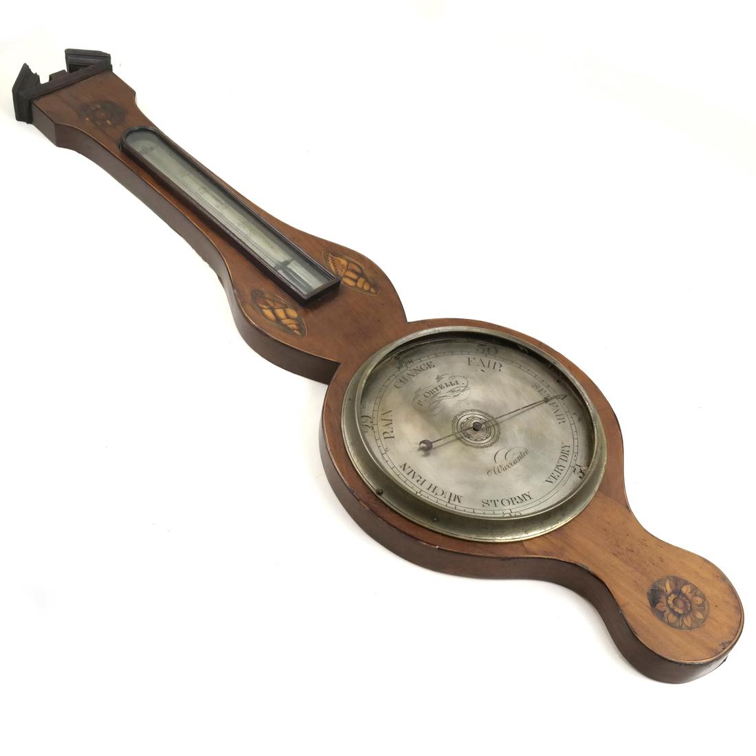 Antique Inlaid Barometer by P. Ortelli (1 of 7)