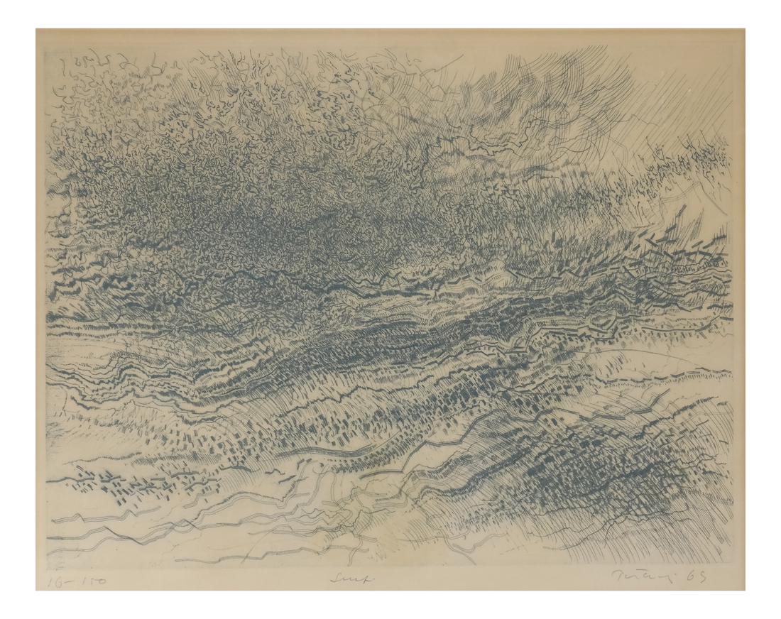 Abstract Lithograph - Illegibly Signed (1 of 9)