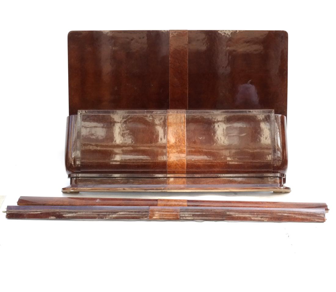 American Art Moderne Burlwood Bed (1 of 9)