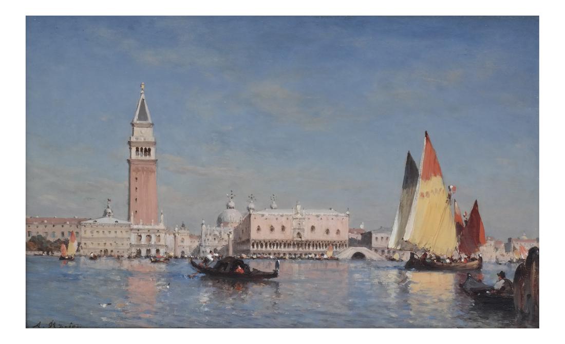 Amedee Rosier " The Grand Canal" Oil on Panel (1 of 7)