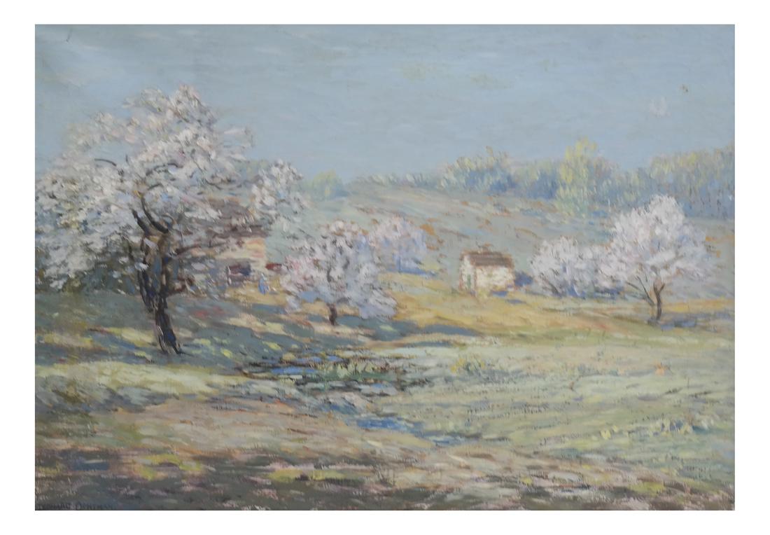 Leonard Ochtman "Apple Blossoms" Oil on Canvas (1 of 9)
