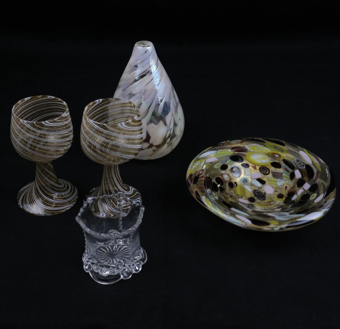 Italian Art Glass Group - Five Pieces (1 of 6)