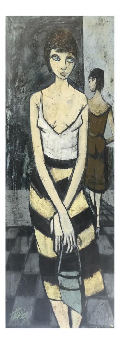 Charles Levier "Le Rendez-Vous", Oil on Canvas (1 of 8)