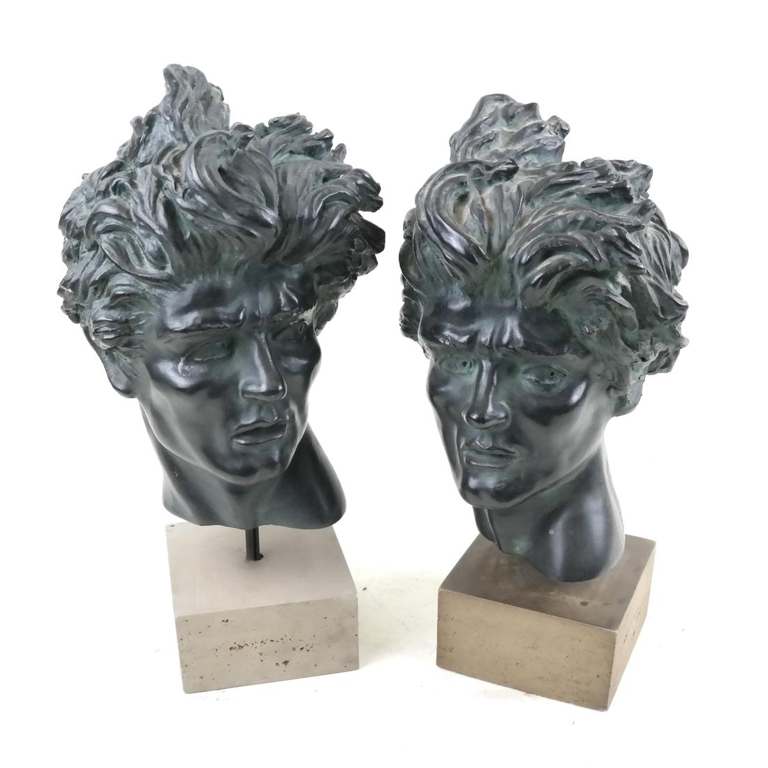 Two Classical Composite Sculptures, Male Heads (1 of 9)