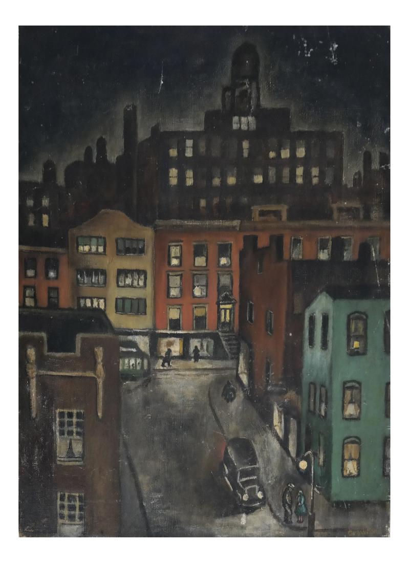 Crawford City Street Scene, Oil on Canvas (1 of 6)