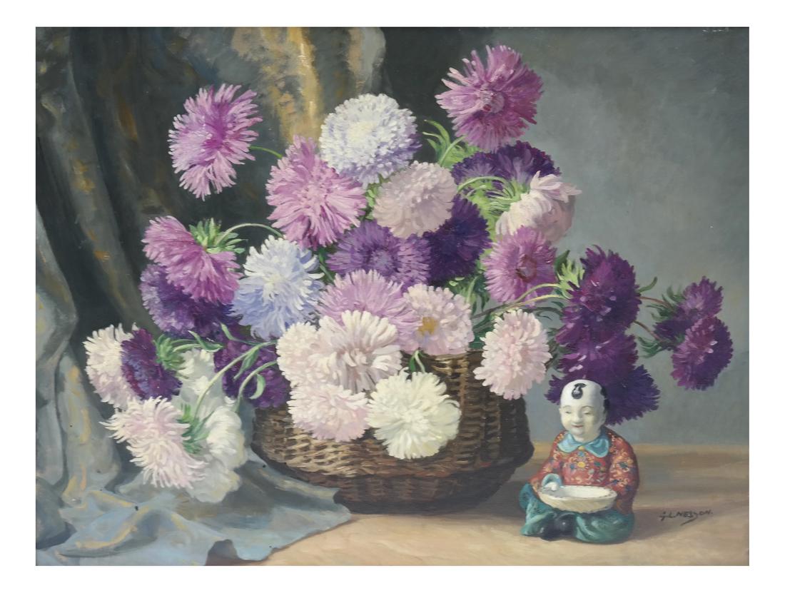 George L. Nelson "Asters" - Oil on Panel (1 of 6)