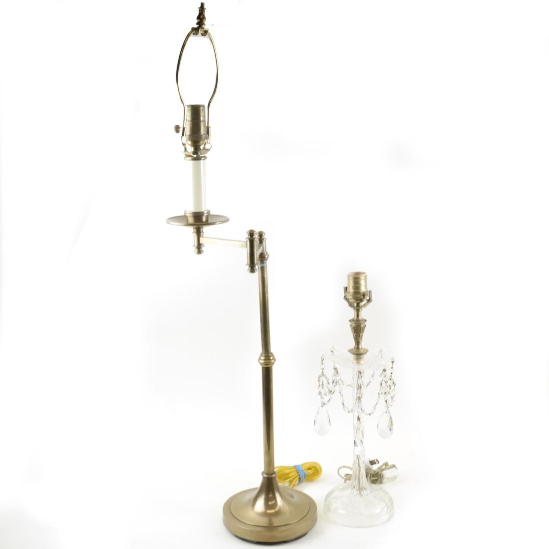 Two Lamps; Brass, Crystal (1 of 7)