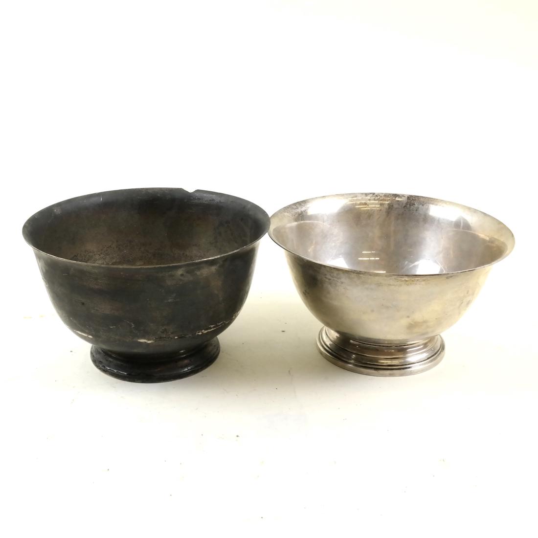 Two Sterling Silver Footed Bowls, 12.1 ozt inclusive (1 of 8)