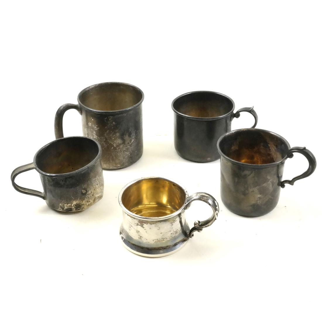 5 Sterling Silver Cups. 10.4 ozt. (1 of 9)