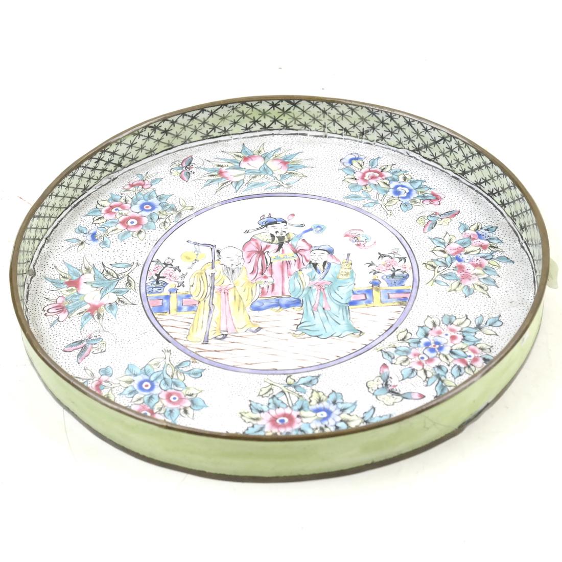 Chinese Canton Enamel Decorated Tray (1 of 6)