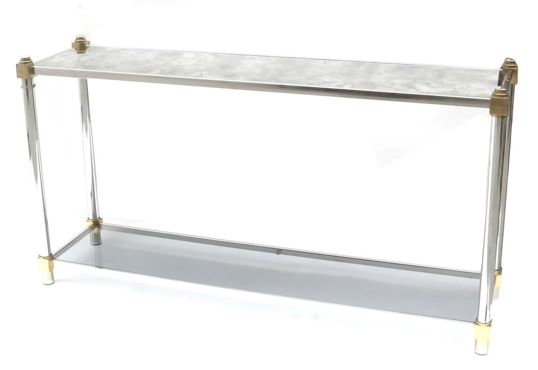 Modern Two-Tier Brass Console Table (1 of 7)