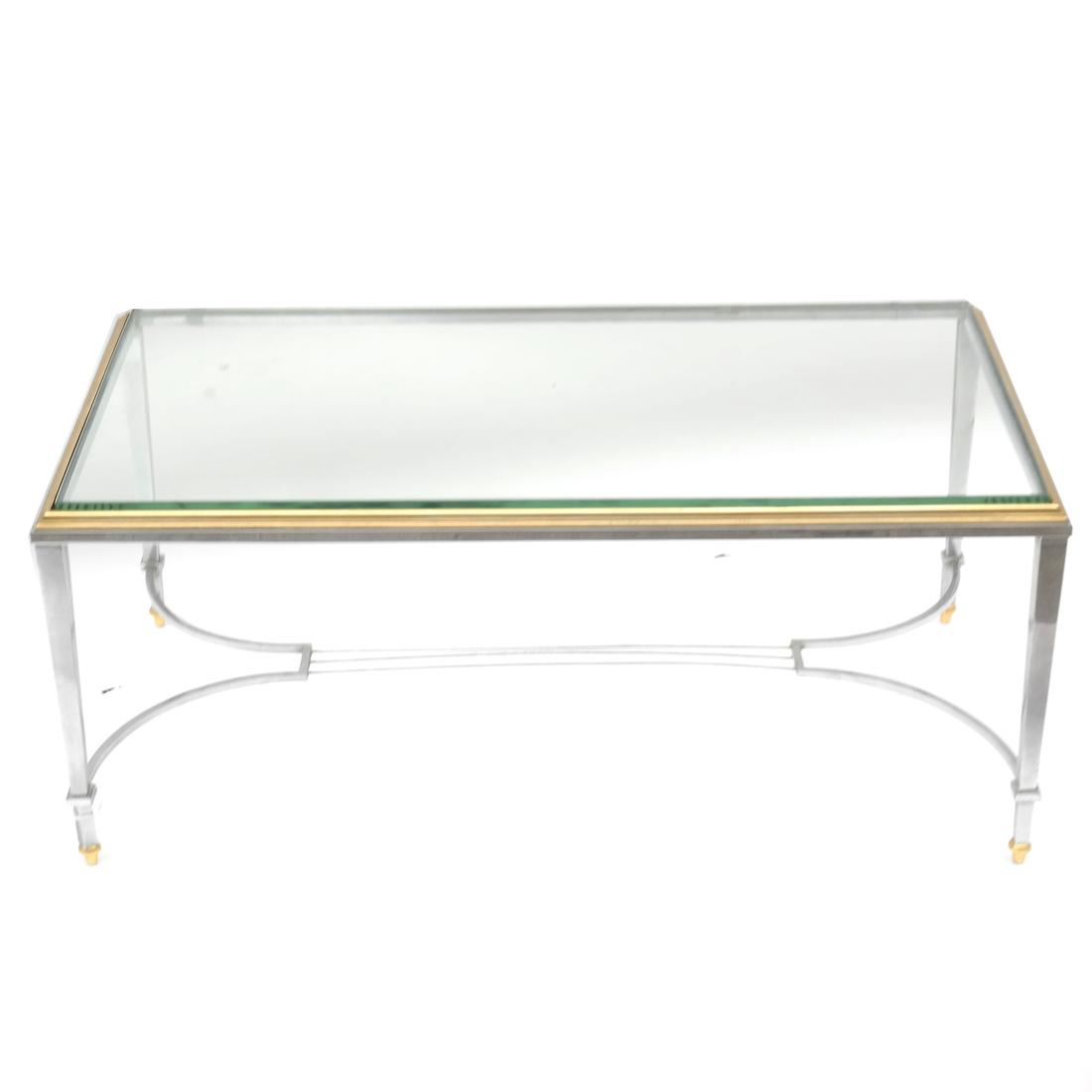 Modern Two-Tone Brass Cocktail Table (1 of 5)