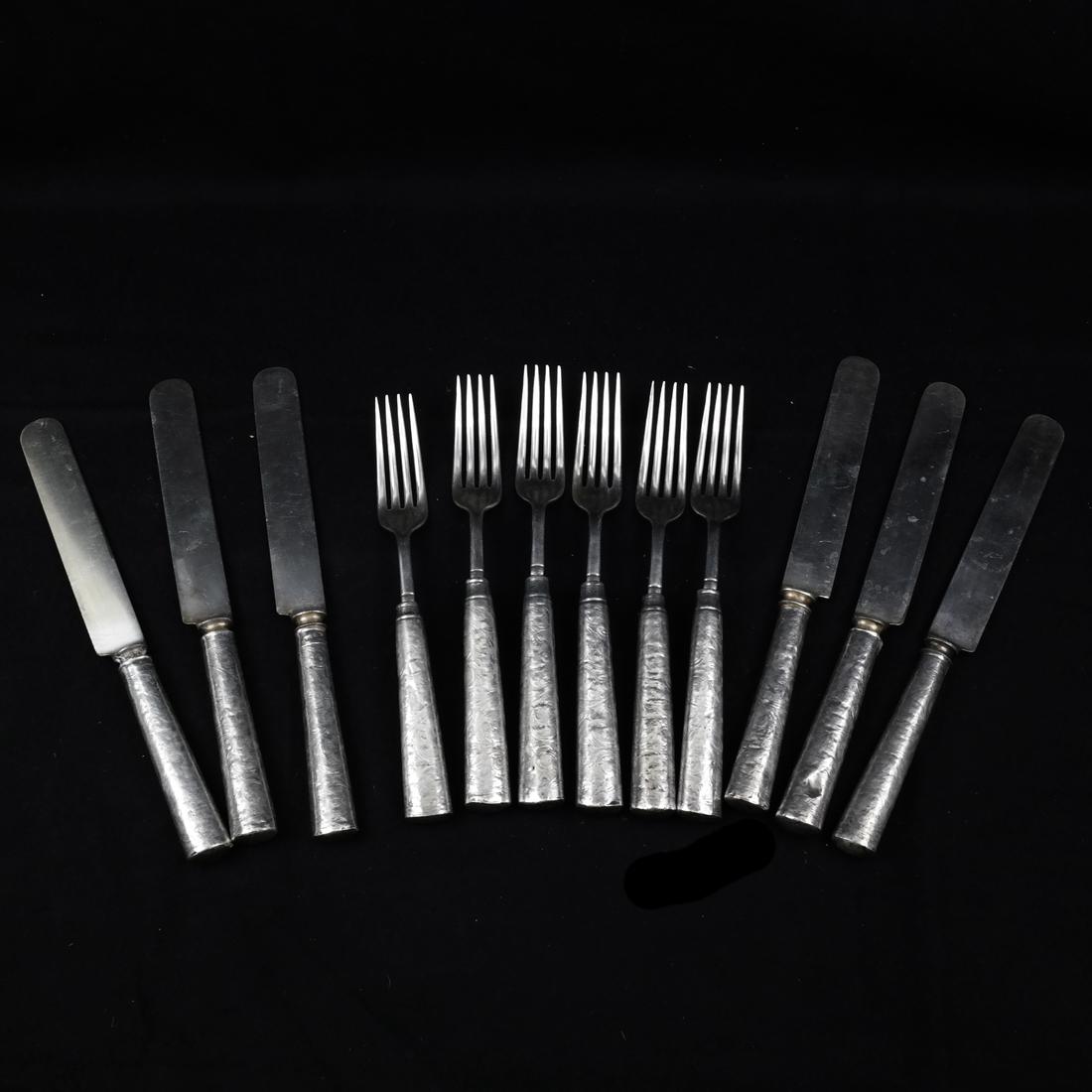 12 Sterling Silver Forks and Knives. 10 ozt (1 of 9)